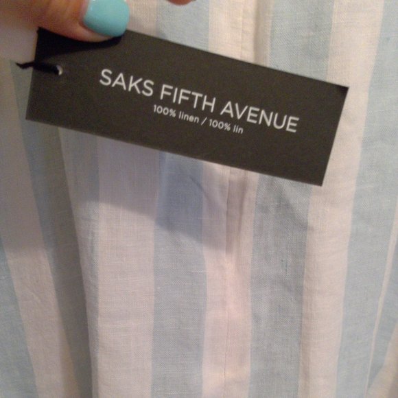 NWT Blue and White striped linen dress - Picture 5 of 5